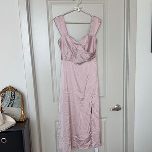 Cupshe Satin Midi Dress in Dusty Pink